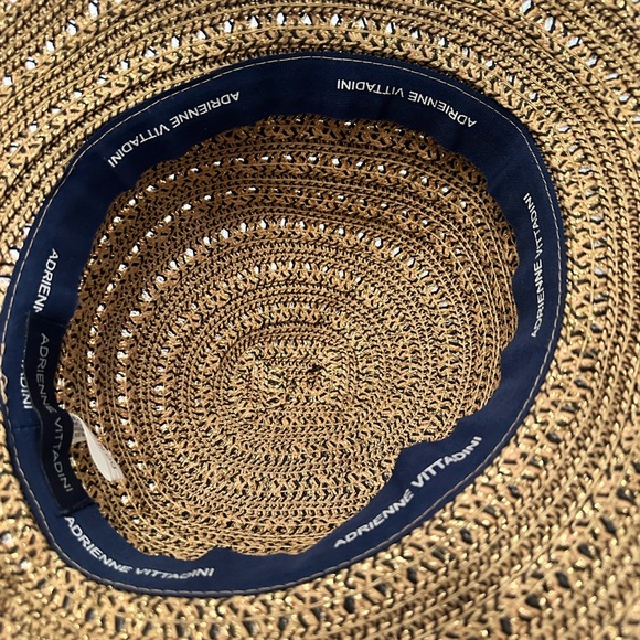Adrienne Vittadini Wide Brim Floppy Beach Pool Travel Vacation Hat Packable Tan - Picture 6 of 7